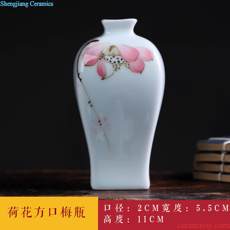Jingdezhen ceramics mini handmade blue glaze floret bottle furnishing articles flowers is spoil, small ornament