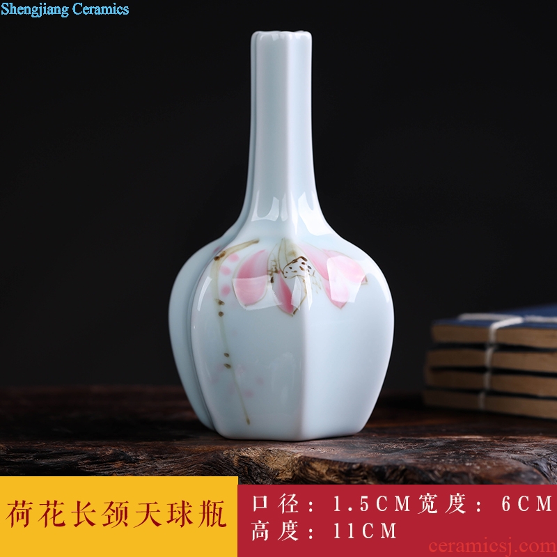 Jingdezhen ceramics mini handmade blue glaze furnishing articles floret flowers is pet bottle, small ornament