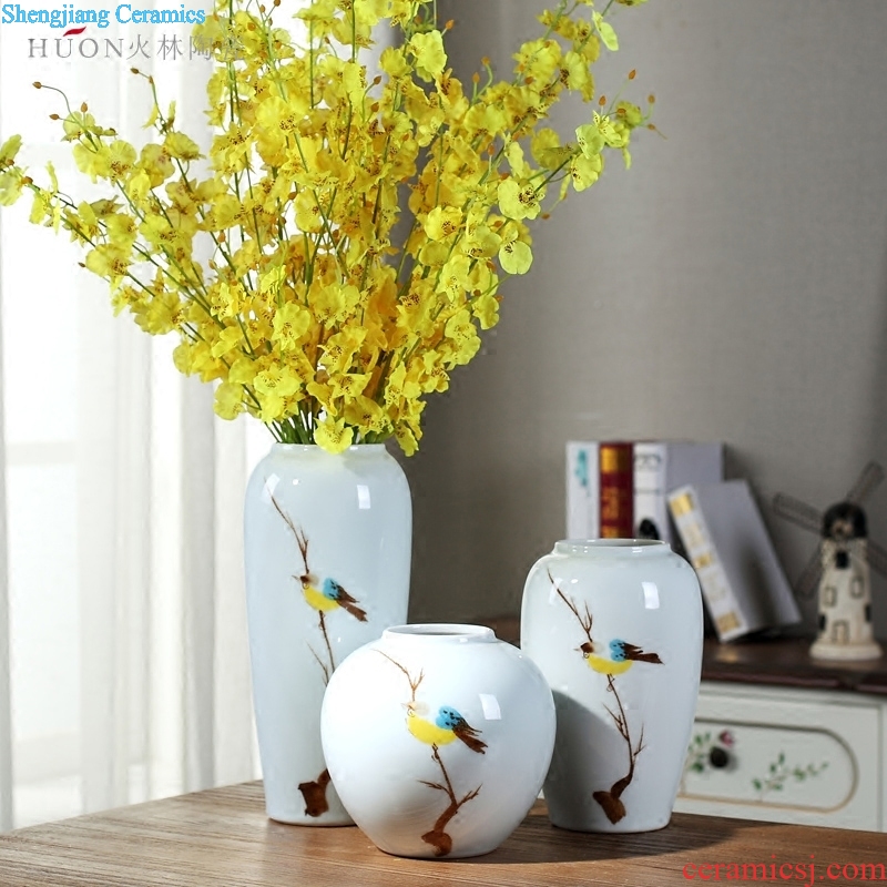 Jingdezhen ceramic creative vase furnishing articles sitting room TV cabinet dry flower arranging flowers contemporary and contracted new Chinese style decoration