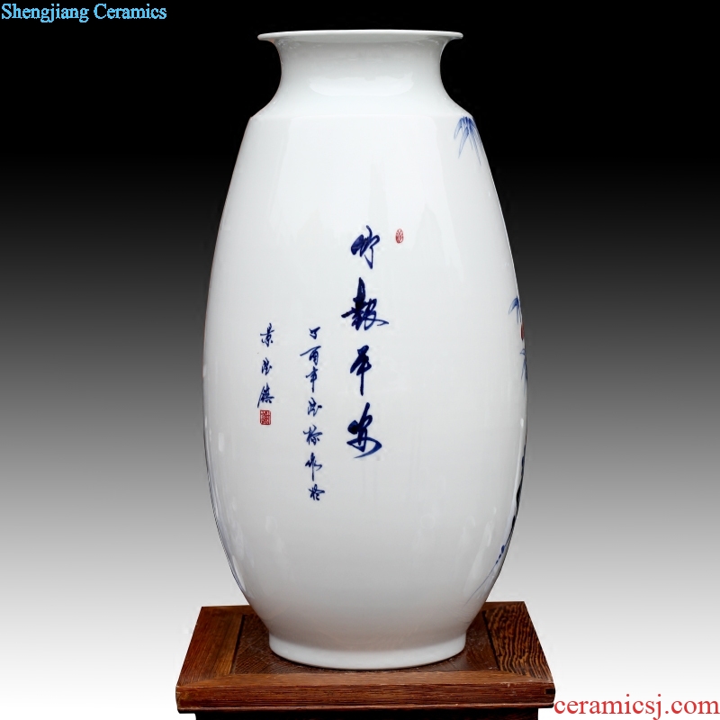 Jingdezhen ceramics hand-painted bamboo report peaceful ceramic vase home sitting room place modern archaized decorations