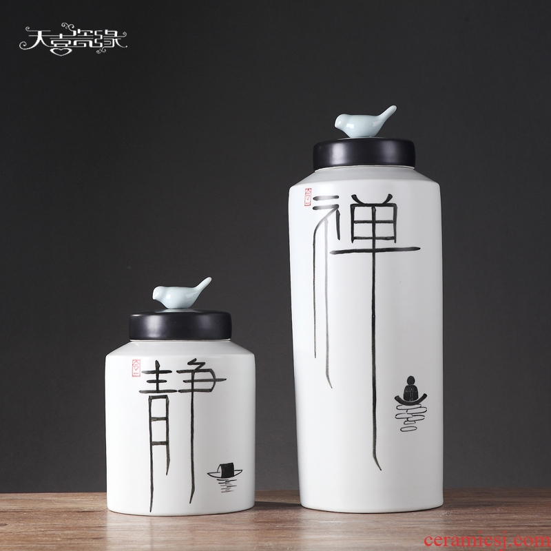 New Chinese jingdezhen ceramic storage tank vase ideas between sitting room porch club example decorations furnishing articles
