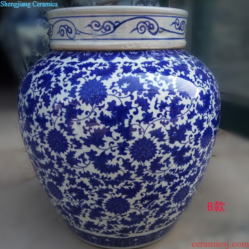 Jingdezhen porcelain tea pot of blue and white porcelain tea large extra large jar of classical porcelain POTS copper ring