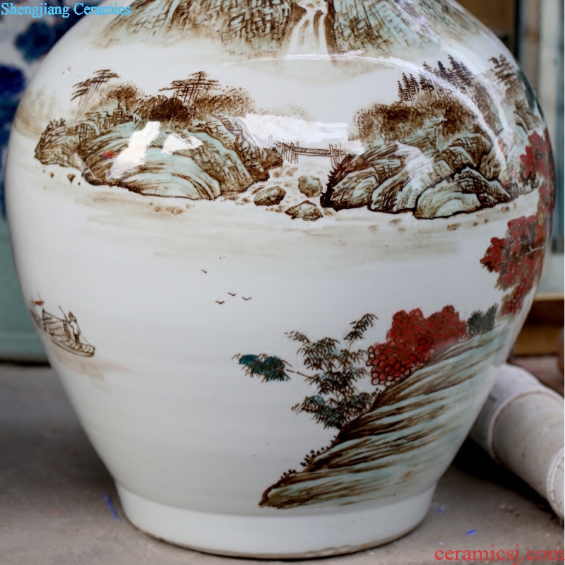 Hand-painted jiangshan jiao jingdezhen ceramics flower arrangement more large vases, modern home sitting room place mesa adornment