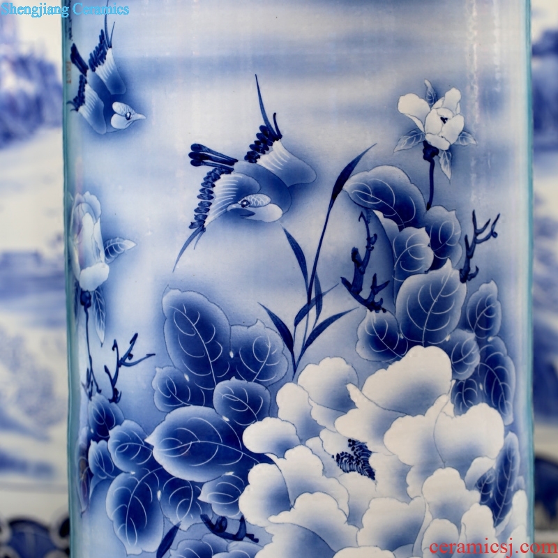 Jingdezhen hand-painted flowers and landing big quiver household ceramics from the sitting room the hotel furnishing articles Chinese vase