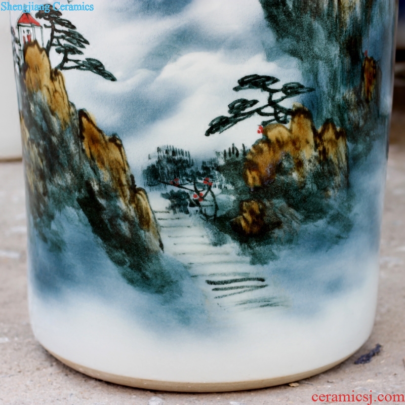 Jingdezhen ceramic huangshan sea of clouds figure sitting room quiver vase household furnishing articles calligraphy and painting scroll receive accessory products
