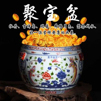 Jingdezhen porcelain cornucopia blue color cornucopia flower porcelain cornucopia dragon color cylinder