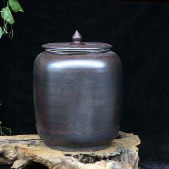 Jingdezhen 6 jin jin 45 20 jins storage jar of orange to dark red porcelain ceramic storage tank