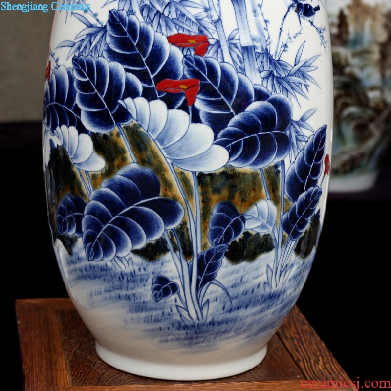 Jingdezhen ceramics hand-painted bamboo report peaceful ceramic vase home sitting room place modern archaized decorations