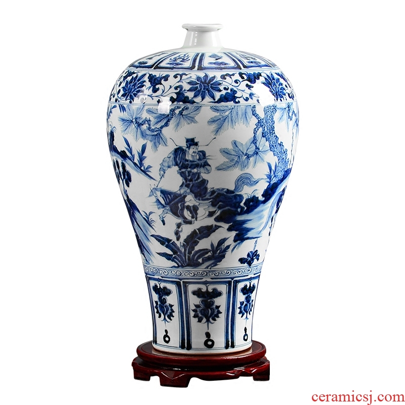 Hand painted blue and white porcelain bottle plum Xiao Heyue after han xin household adornment is placed under the process of jingdezhen ceramic antique