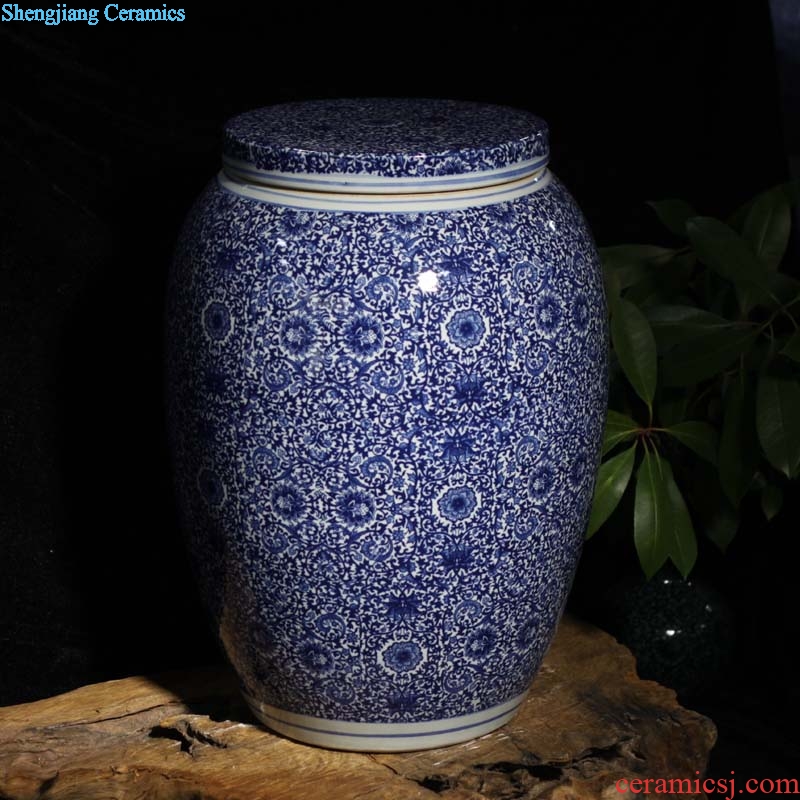 Jingdezhen porcelain rice jar of wax gourd flat cap can bench cover pot pickle jar jar of 45 kg