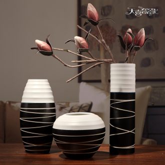 Jingdezhen ceramics three-piece vases, contemporary and contracted household TV ark furnishing articles sitting room adornment handicraft