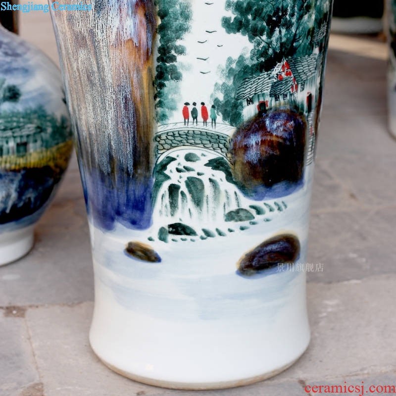 Jingdezhen ceramic bottle handicraft furnishing articles hand-painted scenery south xiuse of large vase decoration opening gifts