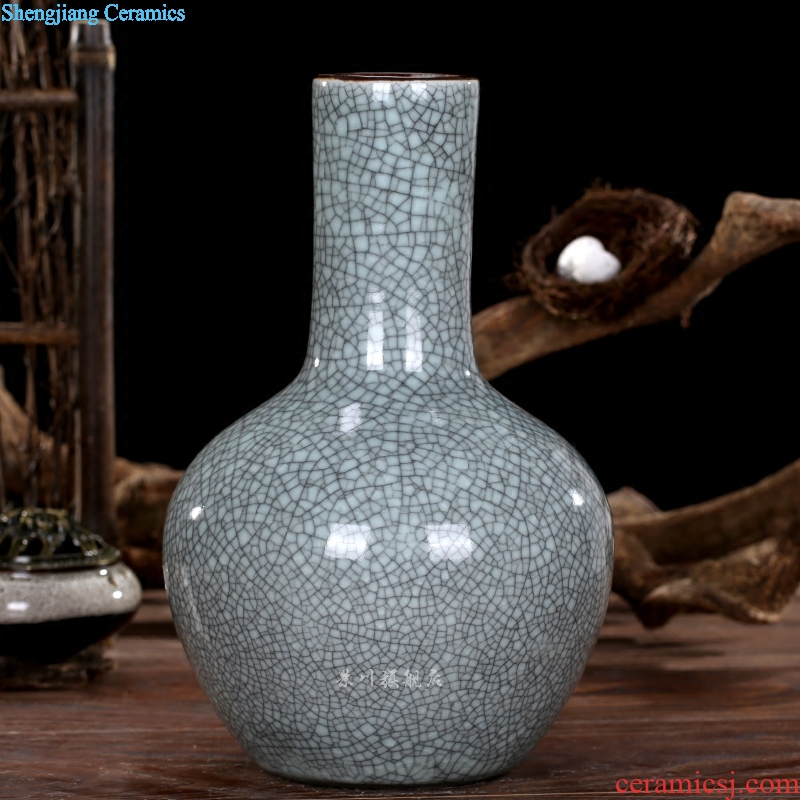 Archaize kilns were a piece of crack blue glaze flower bottles of jingdezhen ceramics classic modern home act the role ofing is tasted furnishing articles in the living room