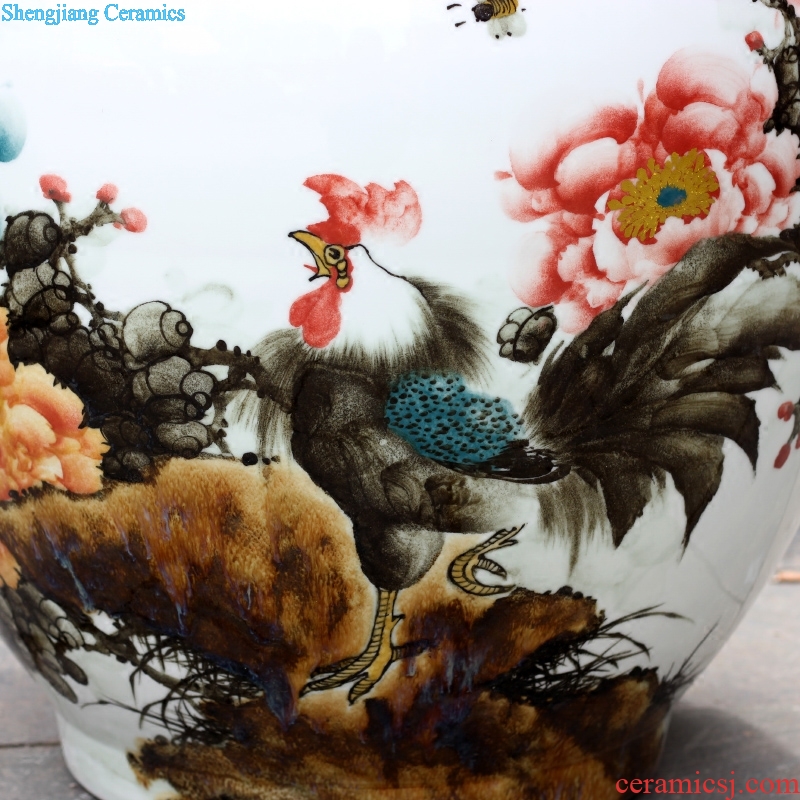 Jingdezhen ceramic hand-painted peony is the only thing the French vases, flower arranging the study large household living room furnishing articles