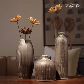 Jingdezhen ceramic vases, three-piece suit modern living room TV cabinet mesa flower arranging household soft adornment is placed