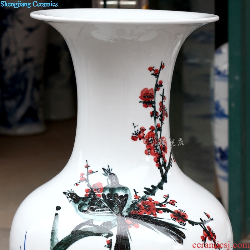 Jingdezhen ceramics hand-painted flowers flower arrangement sitting room of large vase furnishing articles household craft ornaments