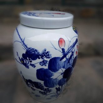 Jingdezhen ceramic porcelain rice pot big sugar bowls 20 jins and 40 catty ceramic pot straight beautiful storage tank