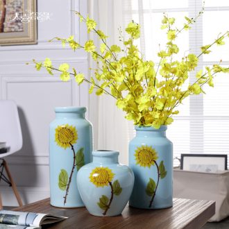 Jingdezhen contemporary and contracted ceramic vase furnishing articles creative living room small pure and fresh and dry flower arranging, table decorations