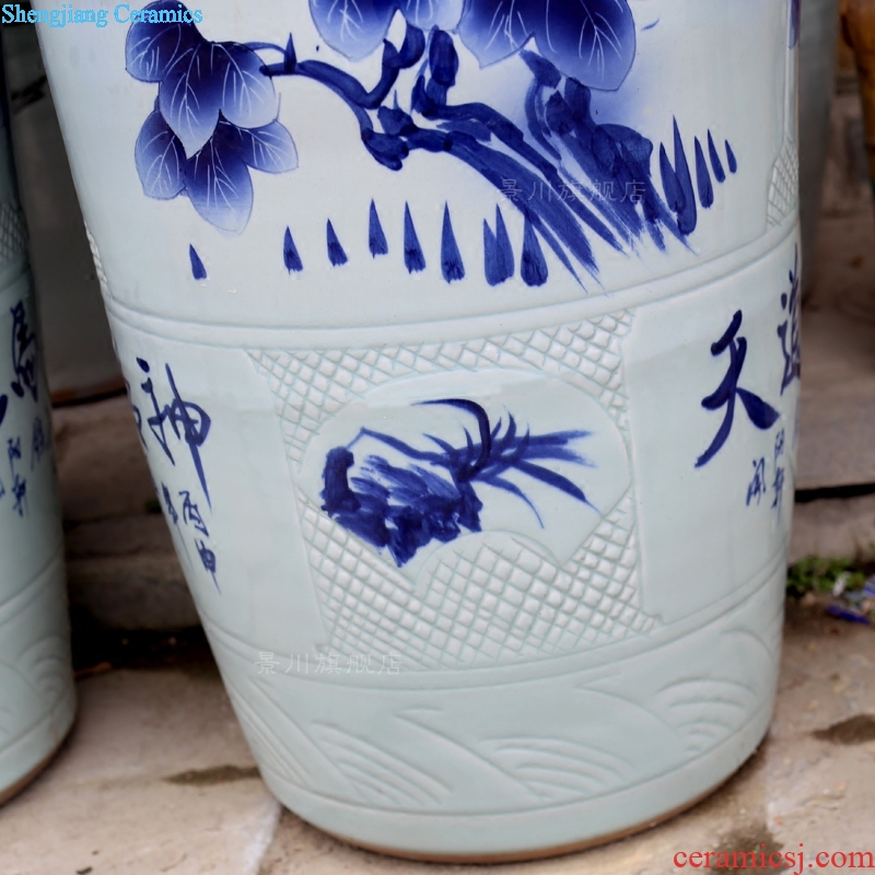 Jingdezhen ceramics engraving hand-painted lotus pond moonlight of large vases, sitting room decorates household porcelain furnishing articles