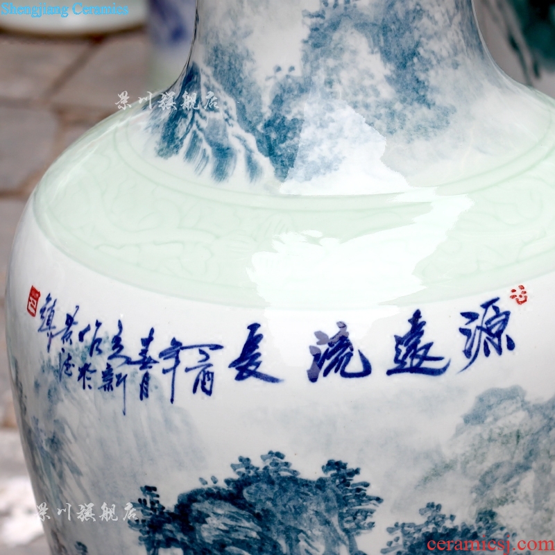 Jingdezhen of large sitting room adornment porcelain vase hand-painted porcelain bottle large study porch hotel furnishing articles