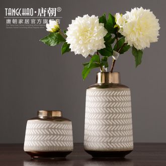 Tang dynasty household Nordic flower arranging ceramic vases, contemporary and contracted sitting room dried flowers restore ancient ways furnishing articles table decorations