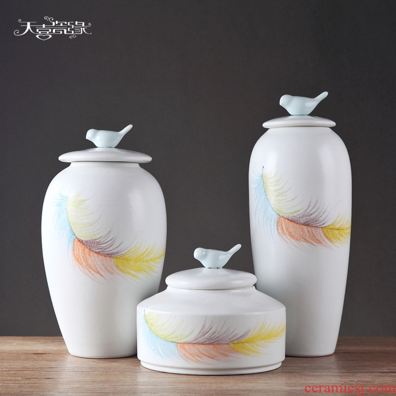 Modern new Chinese style ceramic vase furnishing articles storage tank between example TV ark creative the sitting room porch decoration