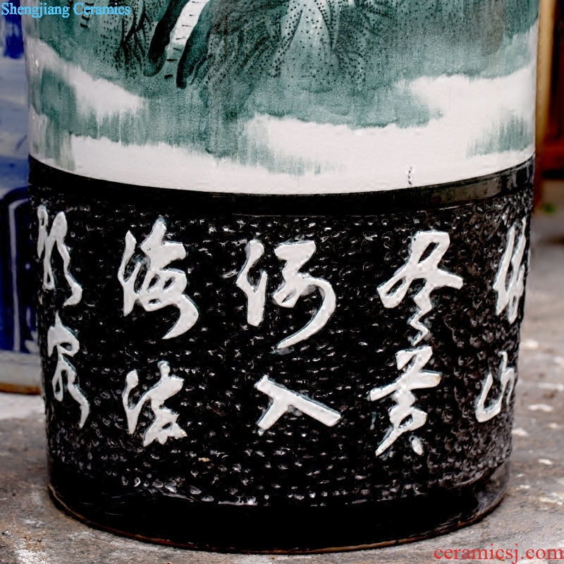 Jingdezhen hand-painted guest-greeting pine ground quiver home sitting room stores Chinese ceramic vases, furnishing articles decorations