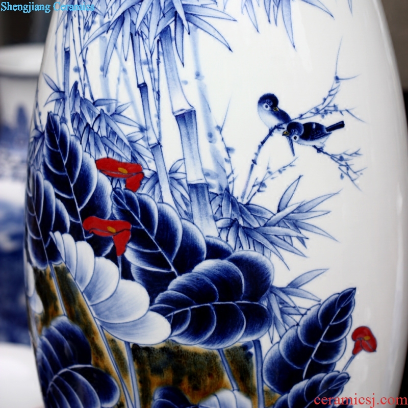 Jingdezhen ceramics hand-painted bamboo report peaceful ceramic vase home sitting room place modern archaized decorations