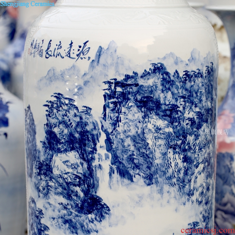 Jingdezhen porcelain has a long history in the hand-painted ceramics from the sitting room of large vase hotel furnishing articles shop decoration