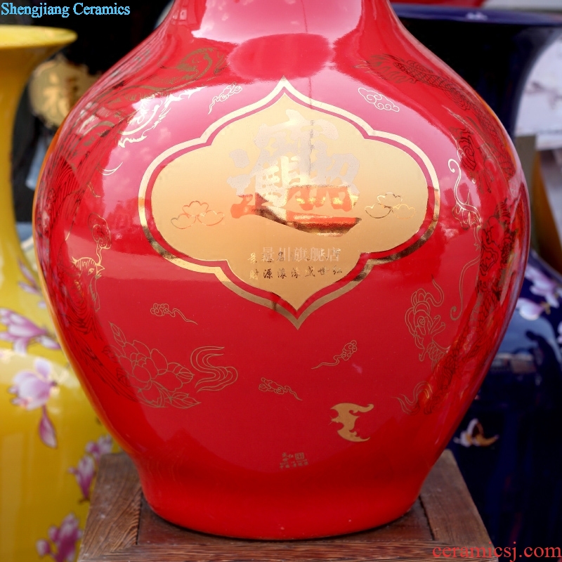 Jingdezhen ceramic maxim landing big gourd vases home sitting room store modern Chinese style furnishing articles