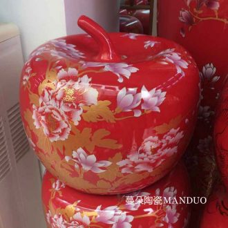 Jingdezhen red everyone big apple red vase wedding decoration porcelain vases vase