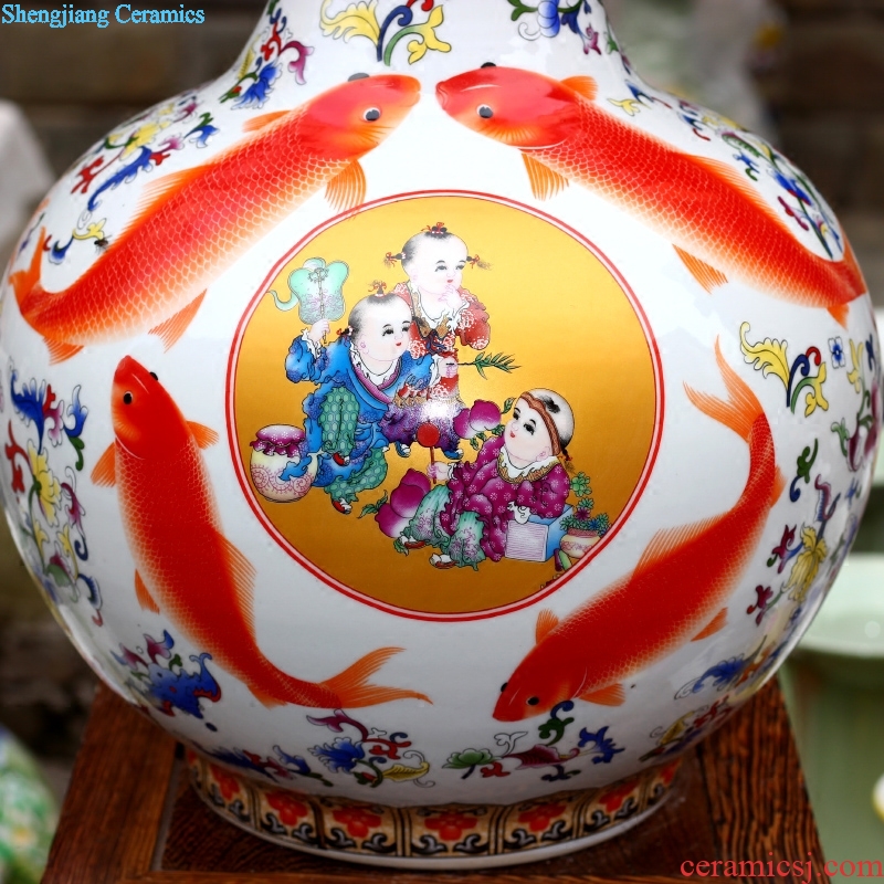 Jingdezhen ceramic lad figure dry flower vase of modern home living room a study office mesa place adorn article