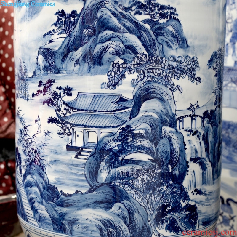 Blue and white porcelain of jingdezhen ceramic hand-painted kumsusan river vase landed sitting room furniture of Chinese style place adorn article