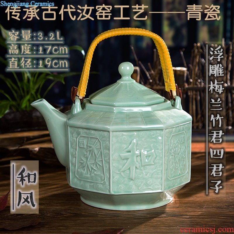 Jingdezhen ceramic large teapot large capacity of heat resistant to high temperature cooling girder pot teapot cold water kettle