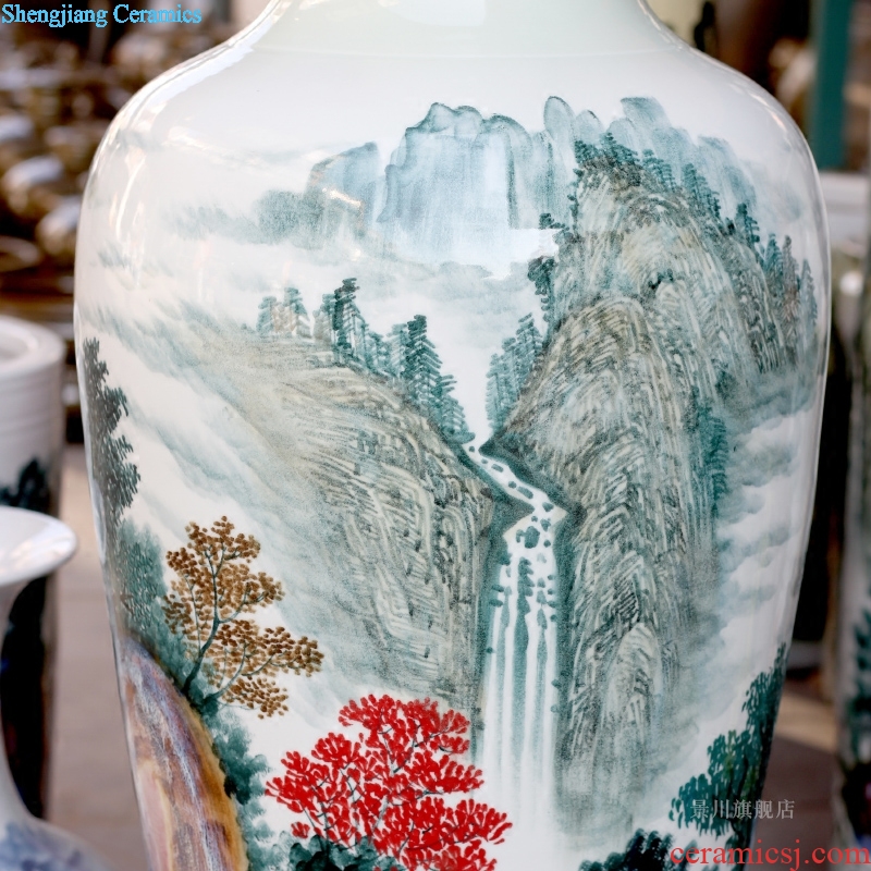 Jingdezhen ceramic bottle handicraft furnishing articles hand-painted scenery south xiuse of large vase decoration opening gifts