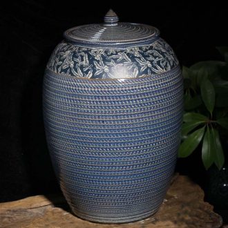 Jingdezhen blue and white gourd kiln 45 kg blue ceramic cover variable wax gourd storage tank meters pot