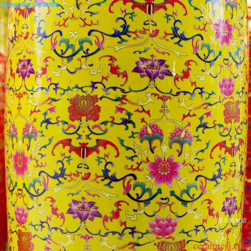 Jingdezhen ceramics home sitting room put lotus flower vase of large hotel shop furnishing articles wedding festival gift