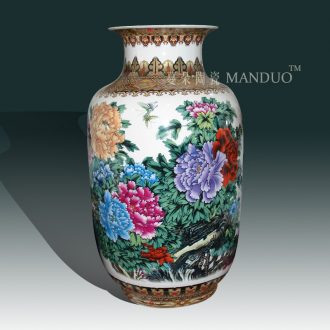 Jingdezhen color big peony porcelain vase color gorgeous elegant vase peony porcelain vases