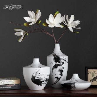 Modern new Chinese style ceramic vase three-piece creative living room TV ark of dry flower arranging porch zen furnishing articles