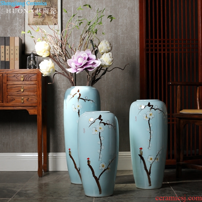 New Chinese style of jingdezhen ceramic vase of large household TV ark porch dry flower arrangement sitting room adornment is placed