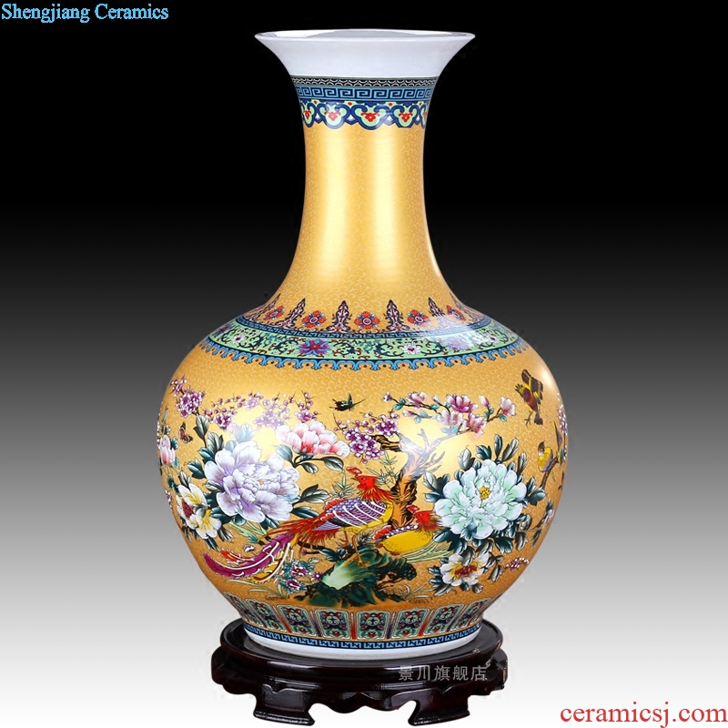 Jingdezhen ceramics colored enamel landing large vases, modern European home sitting room adornment furnishing articles