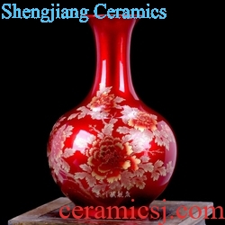 Jingdezhen ceramics bound lotus flower plum bottle of large vase home sitting room hotel office study furnishing articles