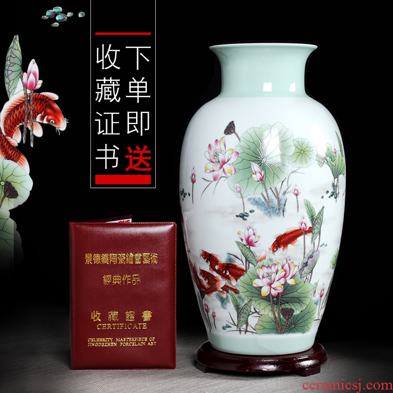 Hand-painted vases furnishing articles of jingdezhen ceramics sitting room flower arranging dried flowers, contemporary and contracted household decorative arts and crafts