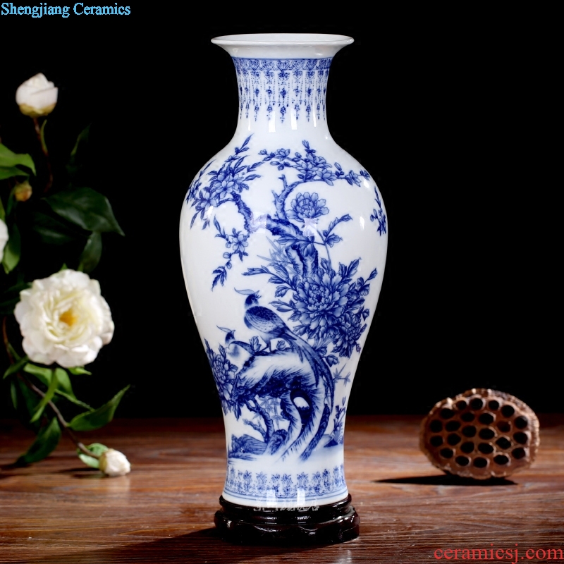 Jingdezhen ceramics landscape painting large blue and white porcelain vase contemporary household adornment desktop sitting room mesa furnishing articles