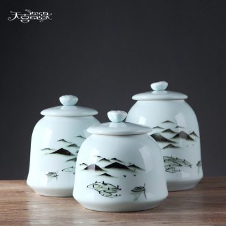 New Chinese jingdezhen ceramic creative modern household soft adornment ornament the sitting room porch storage tank furnishing articles