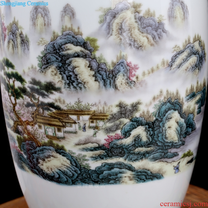 Jingdezhen ceramics landscape painting gourd bottle gourd bottle home furnishing articles mesa of contemporary sitting room adornment is placed