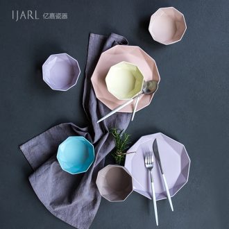 Ijarl million fine grind arenaceous feeling creative ceramic color clay ceramic tableware Korean rainbow noodle bowl of rice bowl bowl only