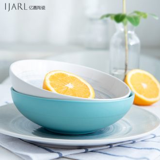 Ijarl million jia ice crack glazed pottery bowls ceramic bowl porringer sky north European style salad bowl noodle bowl