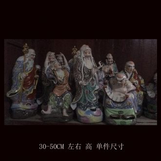 Jingdezhen pastel 18 arhats sculpture ceramic furnishing articles 20 small 18 arhats Buddhism with high 50, 90