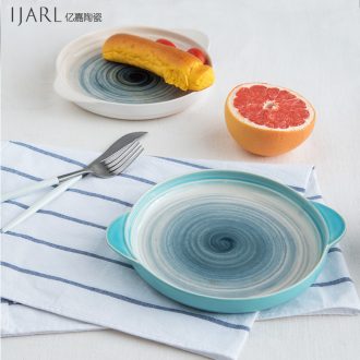 Ijarl boreal Europe style million fine ceramic plate plate blue against the hot dish plate flat plate snack plate the stars